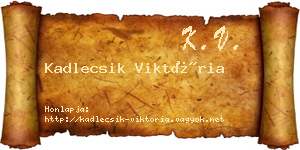 Kadlecsik Viktória névjegykártya
