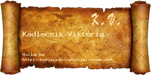 Kadlecsik Viktória névjegykártya
